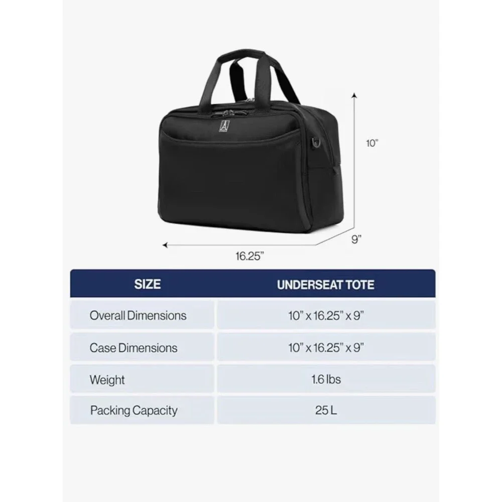Travelpro Crew Classic Softside Luggage, Underseat Travel Tote Bag Laptop Brief